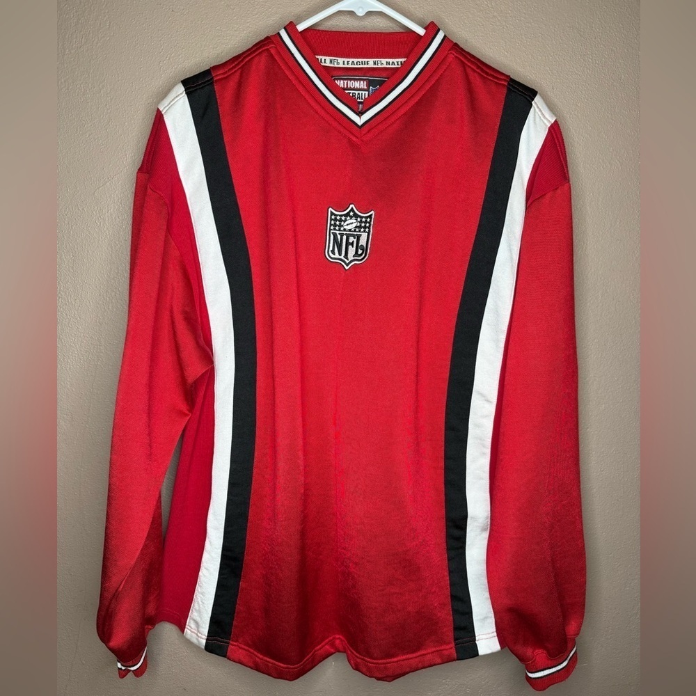 Vintage 90s National Football League NFL Jersey Shirt Red Long Sleeve Men's Med.
